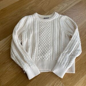 J. Crew Ivory Cable Knit Sweater in Size M